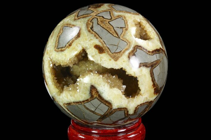 Crystal Filled, Polished Septarian Sphere - Utah #94416
